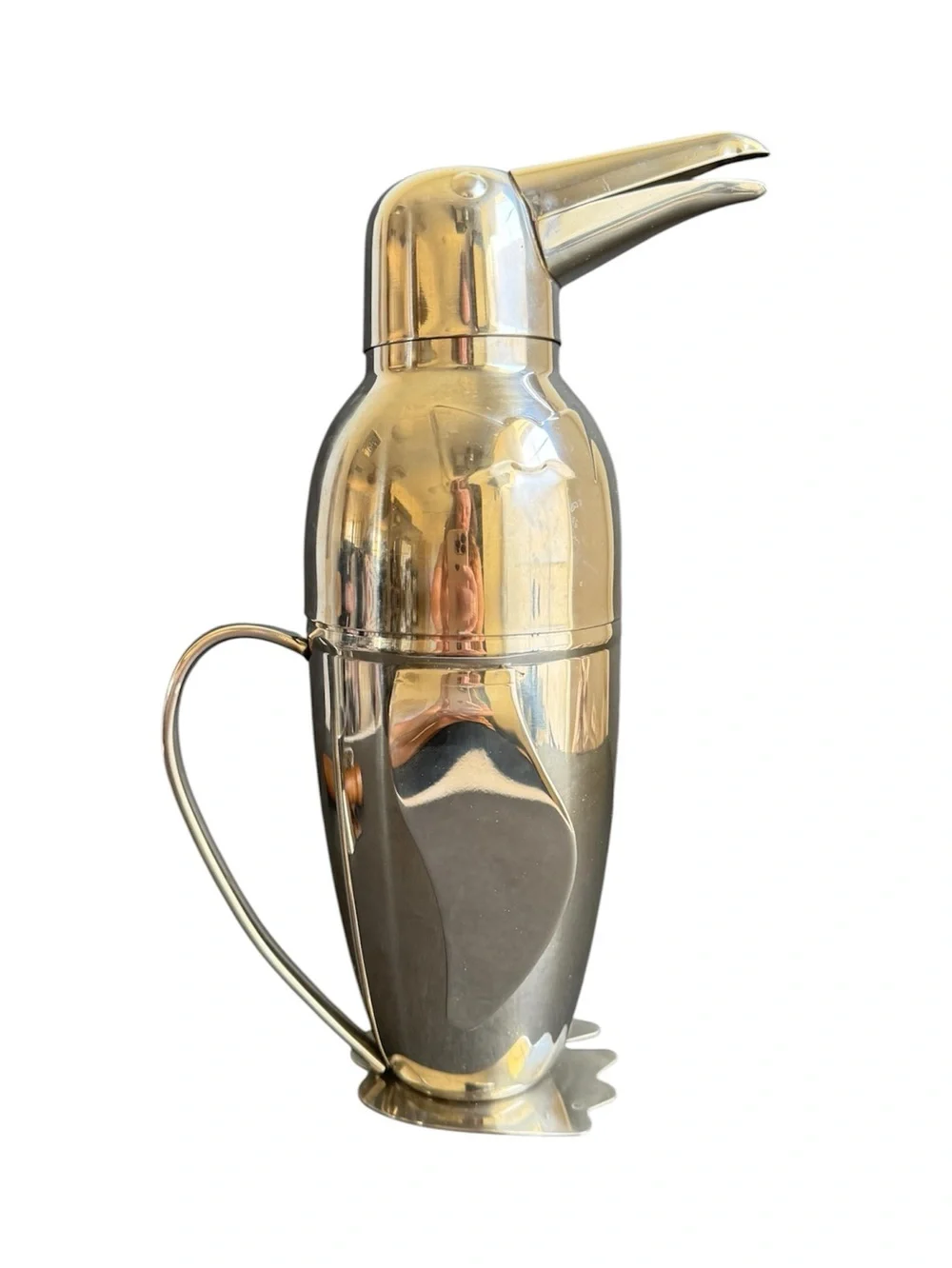 Penguin Cocktail Shaker & Bar Tools Set Silver Tone Vintage Art Deco Style Retro